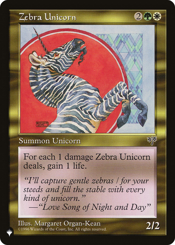 Magic: The Gathering - Zebra Unicorn - The List