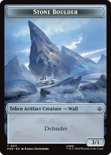 Magic: The Gathering - Stone Boulder Token - The Hobbit Tokens