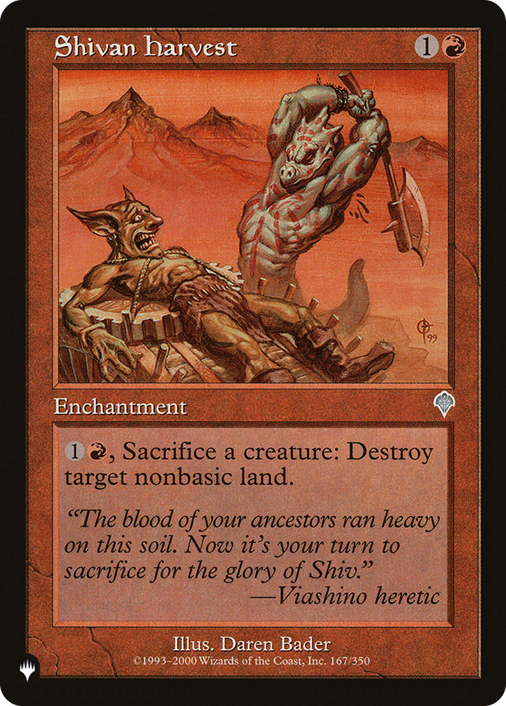 Magic: The Gathering - Shivan Harvest - The List