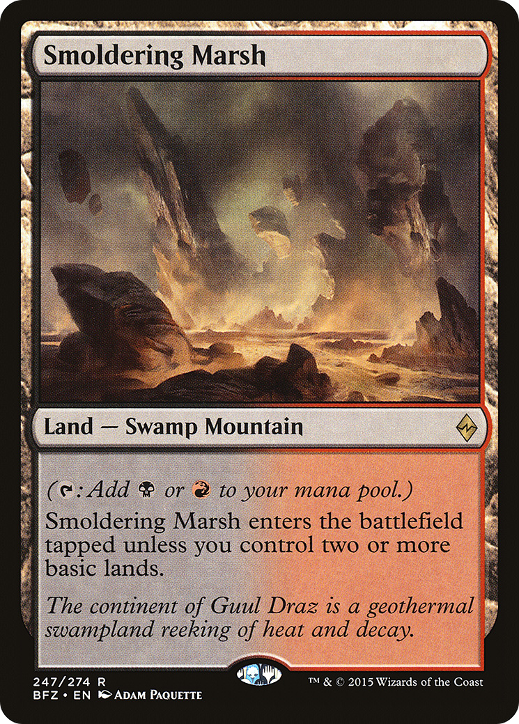 Magic: The Gathering - Smoldering Marsh Foil - Battle for Zendikar