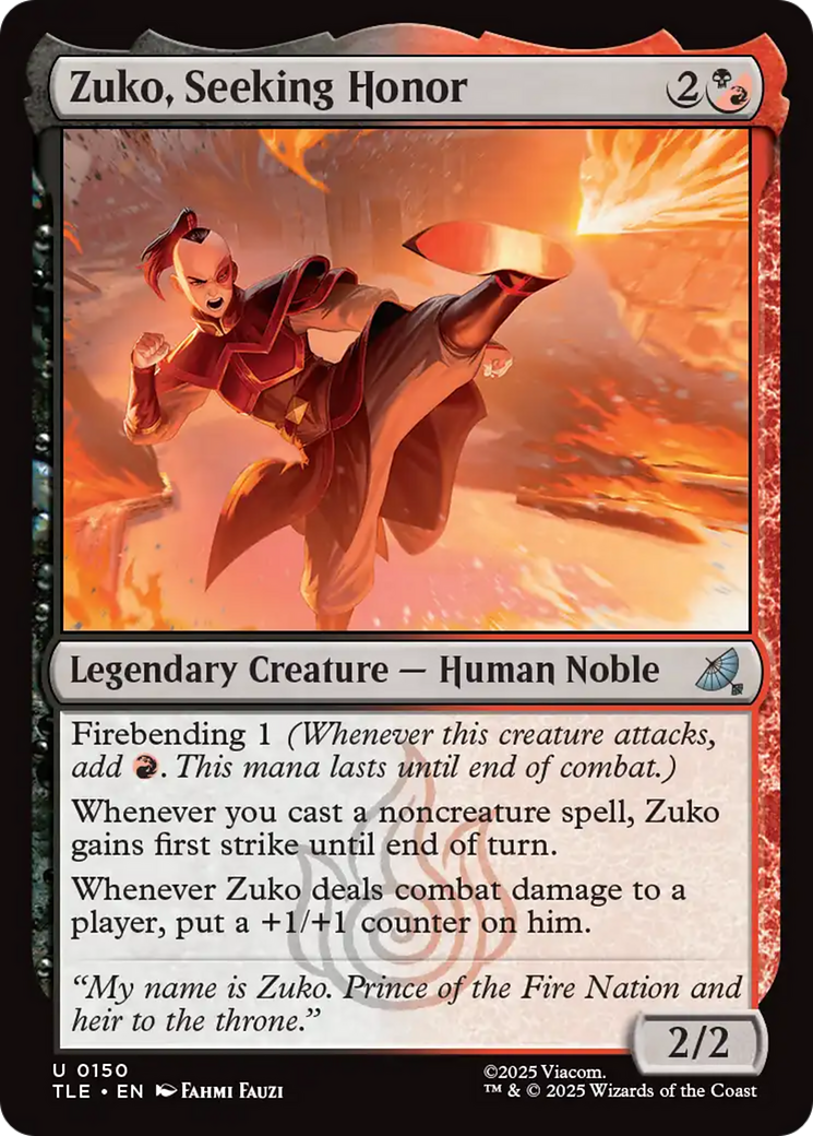 Magic: The Gathering - Zuko, Seeking Honor - Avatar: The Last Airbender Eternal