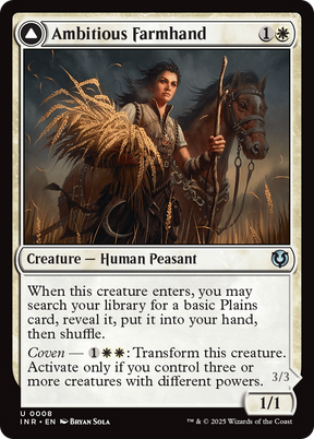 Magic: The Gathering - Ambitious Farmhand // Seasoned Cathar Foil - Innistrad Remastered