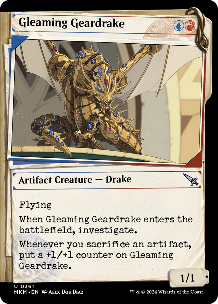 Magic: The Gathering - Gleaming Geardrake Foil - Murders at Karlov Manor