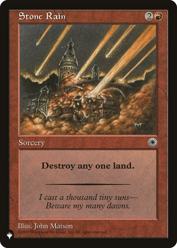 Magic: The Gathering - Stone Rain - The List
