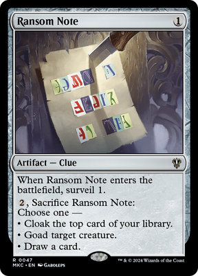 Magic: The Gathering - Ransom Note - Murders at Karlov Manor Commander