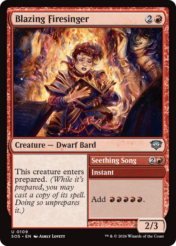 Magic: The Gathering - Blazing Firesinger // Seething Song - Secrets of Strixhaven