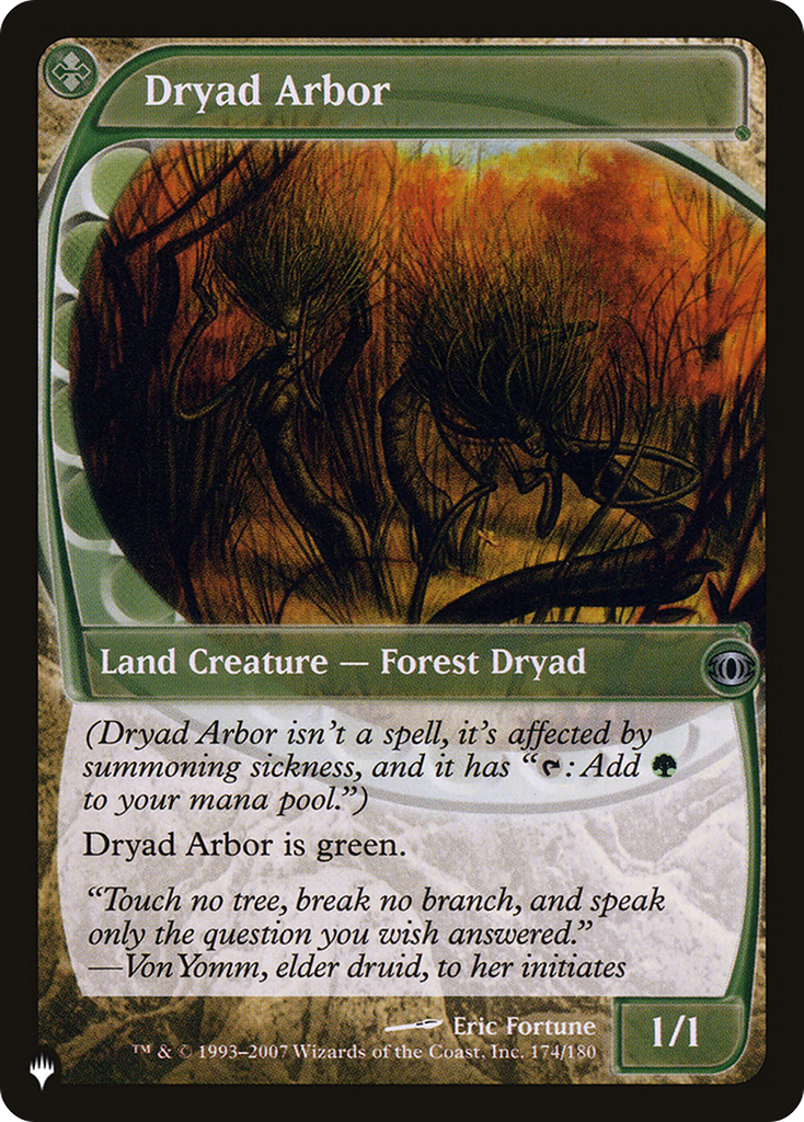 Magic: The Gathering - Dryad Arbor - The List