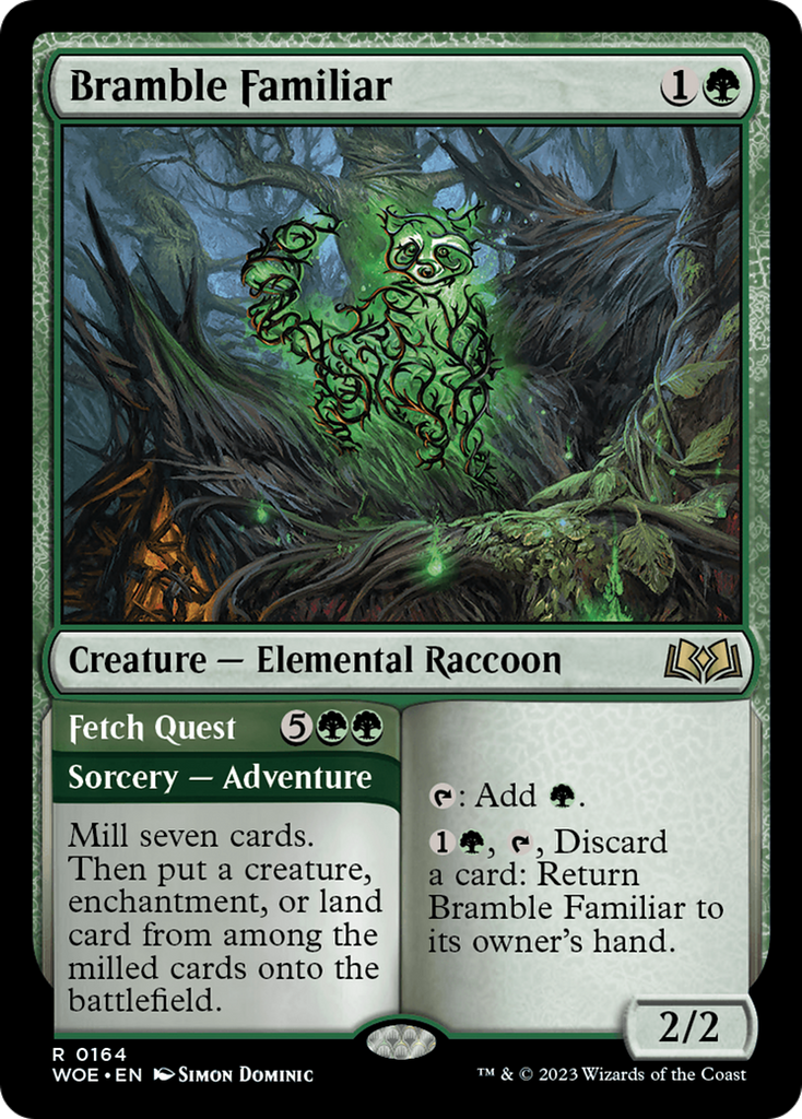 Magic: The Gathering - Bramble Familiar // Fetch Quest Foil - Wilds of Eldraine