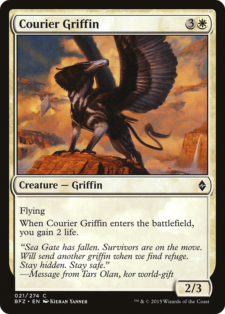 Magic: The Gathering - Courier Griffin Foil - Battle for Zendikar