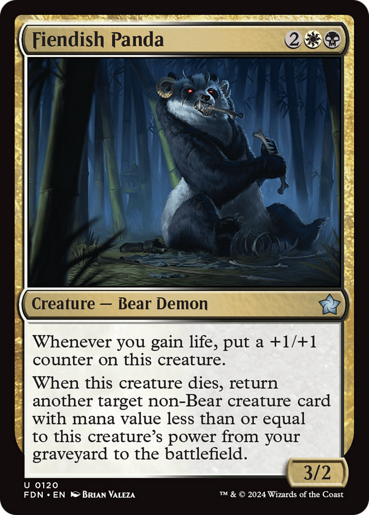 Magic: The Gathering - Fiendish Panda Foil - Foundations