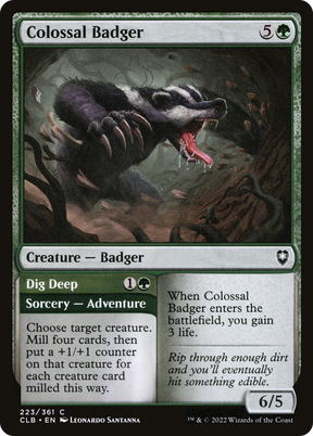 Magic: The Gathering - Colossal Badger // Dig Deep - Commander Legends: Battle for Baldur's Gate