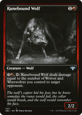 Magic: The Gathering - Runebound Wolf Foil - Innistrad: Double Feature