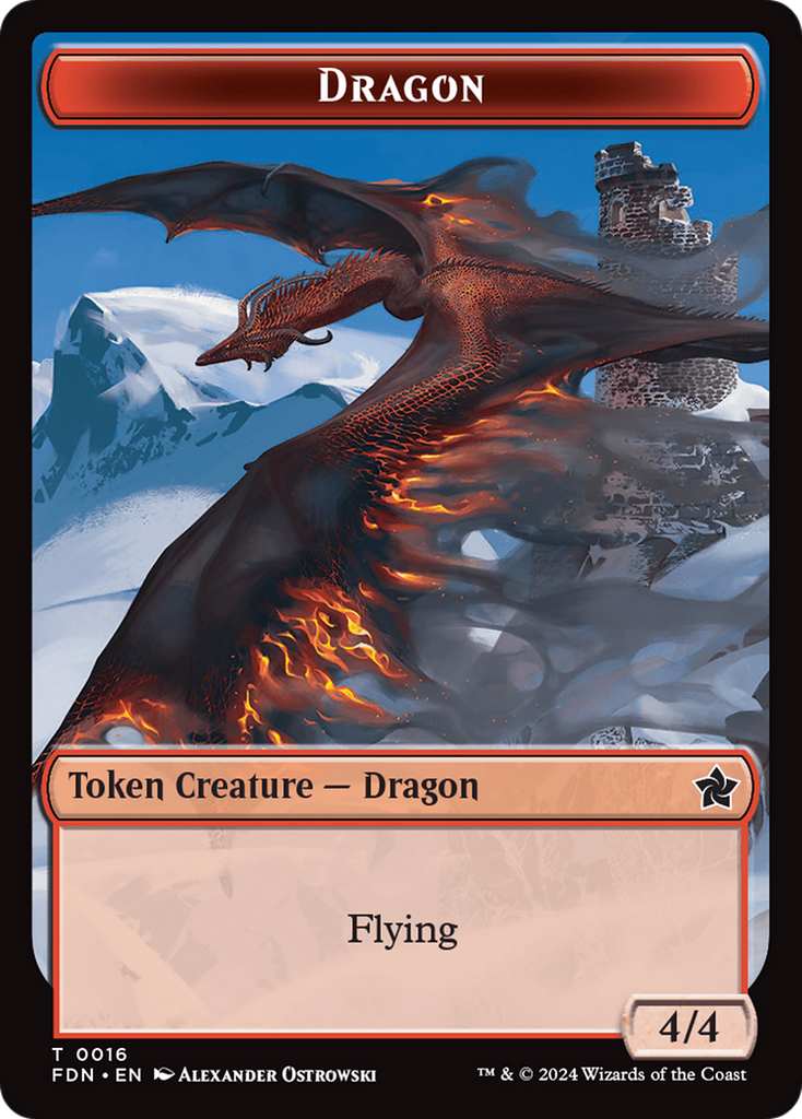 Magic: The Gathering - Dragon Token - Foundations Tokens