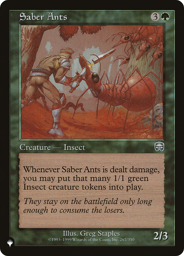 Magic: The Gathering - Saber Ants - The List