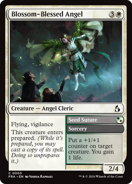 Magic: The Gathering - Blossom-Blessed Angel // Seed Suture Foil - Reality Fracture
