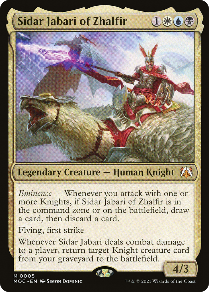 Magic: The Gathering - Sidar Jabari of Zhalfir Foil - March of the Machine Commander