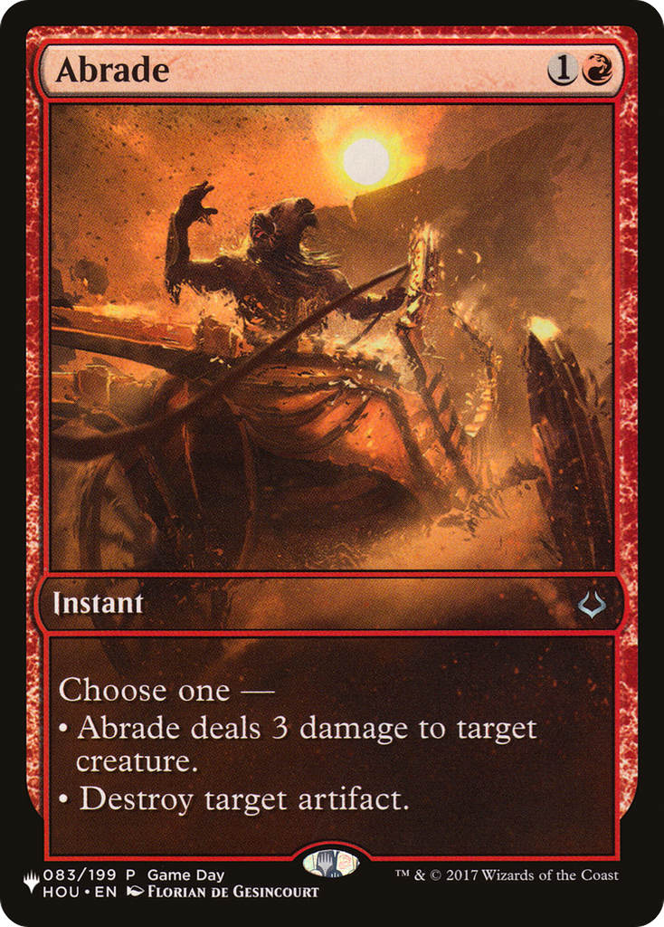 Magic: The Gathering - Abrade - The List