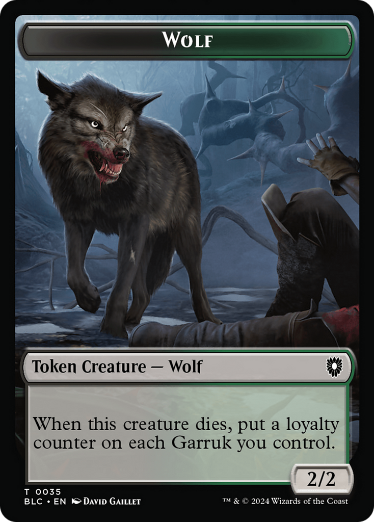 Magic: The Gathering - Wolf Token - Bloomburrow Commander Tokens