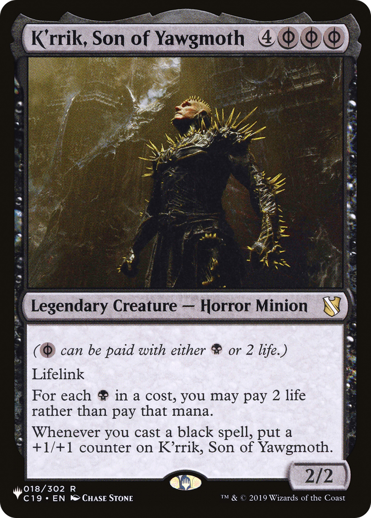 Magic: The Gathering - K'rrik, Son of Yawgmoth - The List