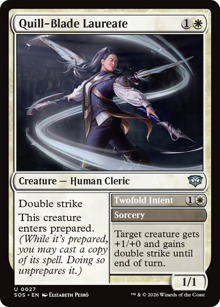 Magic: The Gathering - Quill-Blade Laureate // Twofold Intent Foil - Secrets of Strixhaven
