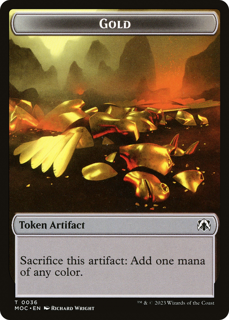 Magic: The Gathering - Gold Token - March of the Machine Commander Tokens