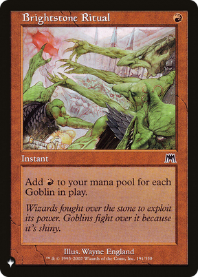 Magic: The Gathering - Brightstone Ritual - The List