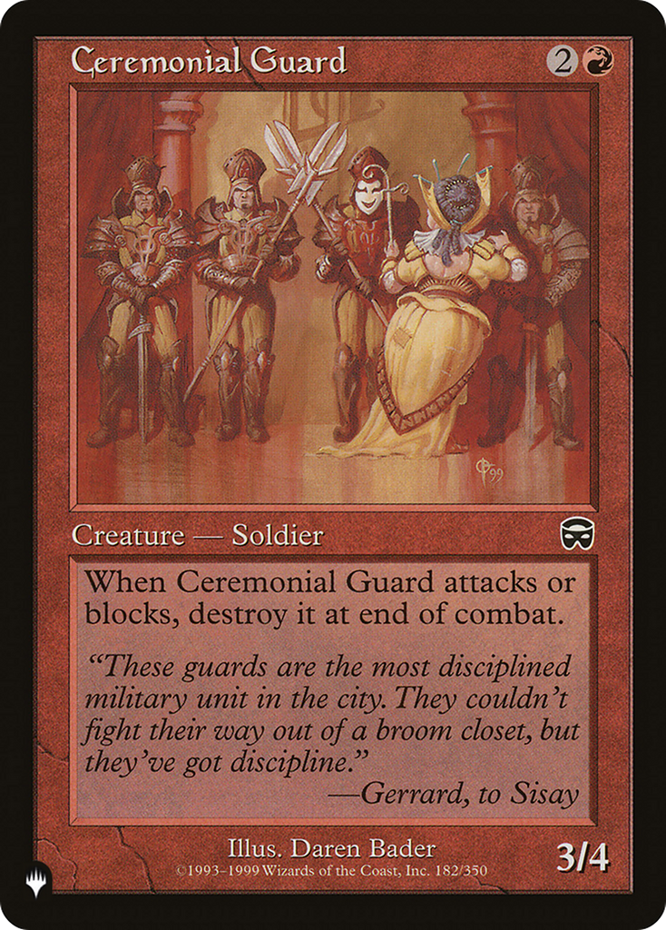 Magic: The Gathering - Ceremonial Guard - The List