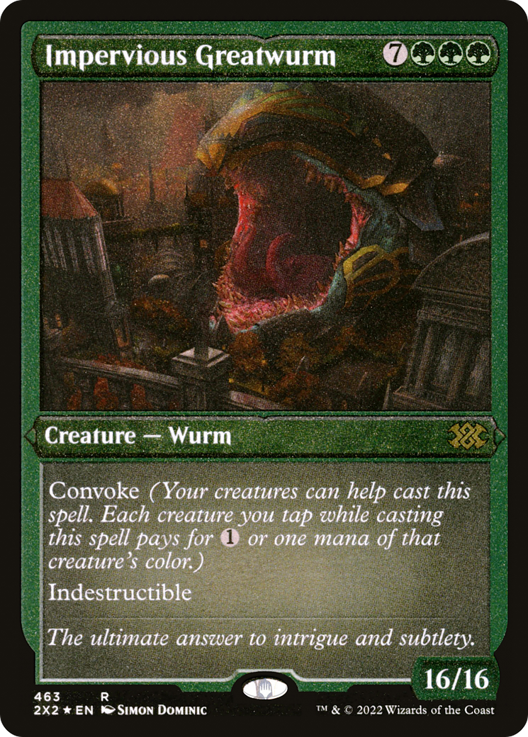 Magic: The Gathering - Impervious Greatwurm Foil - Double Masters 2022