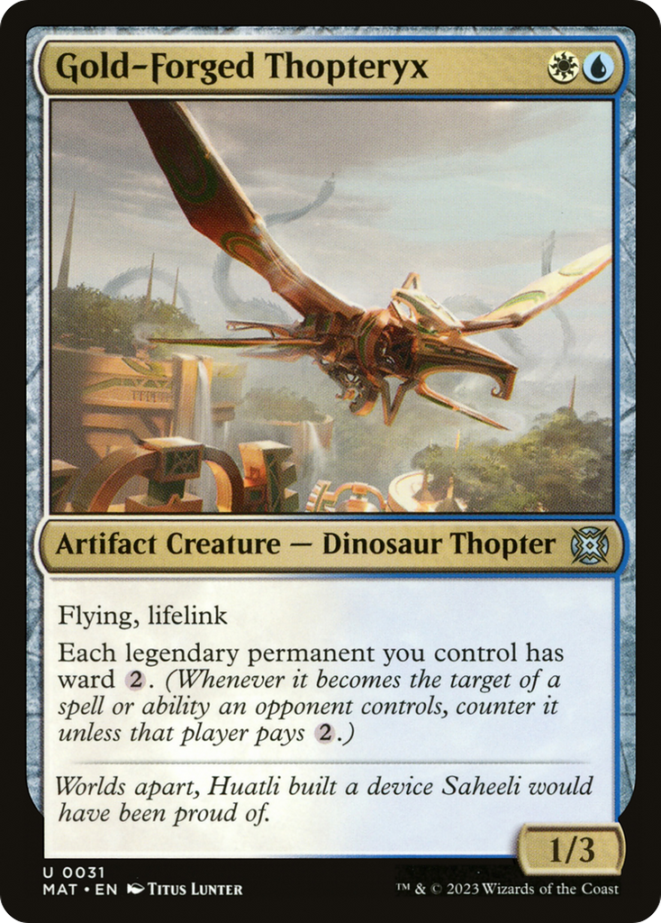 Magic: The Gathering - Gold-Forged Thopteryx Foil - March of the Machine: The Aftermath