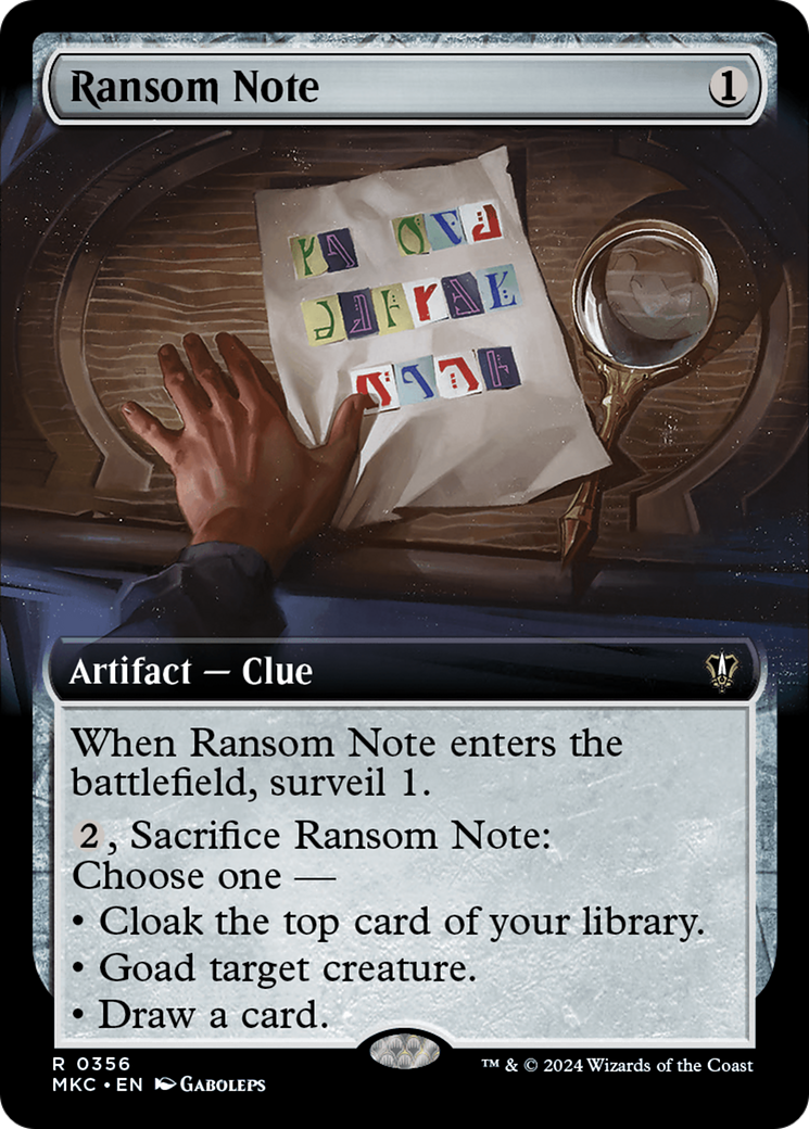 Magic: The Gathering - Ransom Note - Murders at Karlov Manor Commander