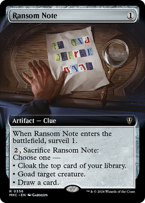 Magic: The Gathering - Ransom Note - Murders at Karlov Manor Commander
