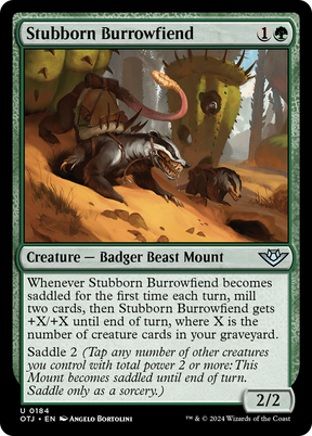 Magic: The Gathering - Stubborn Burrowfiend Foil - Outlaws of Thunder Junction