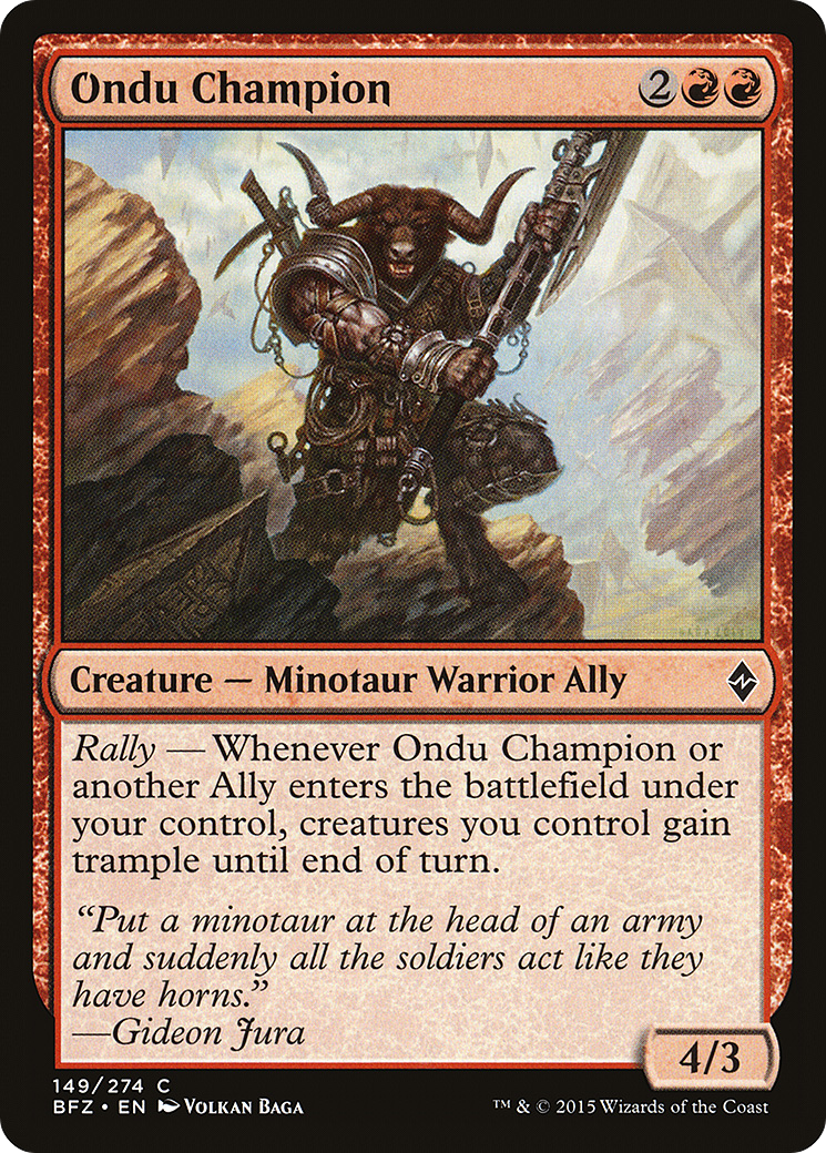 Magic: The Gathering - Ondu Champion Foil - Battle for Zendikar