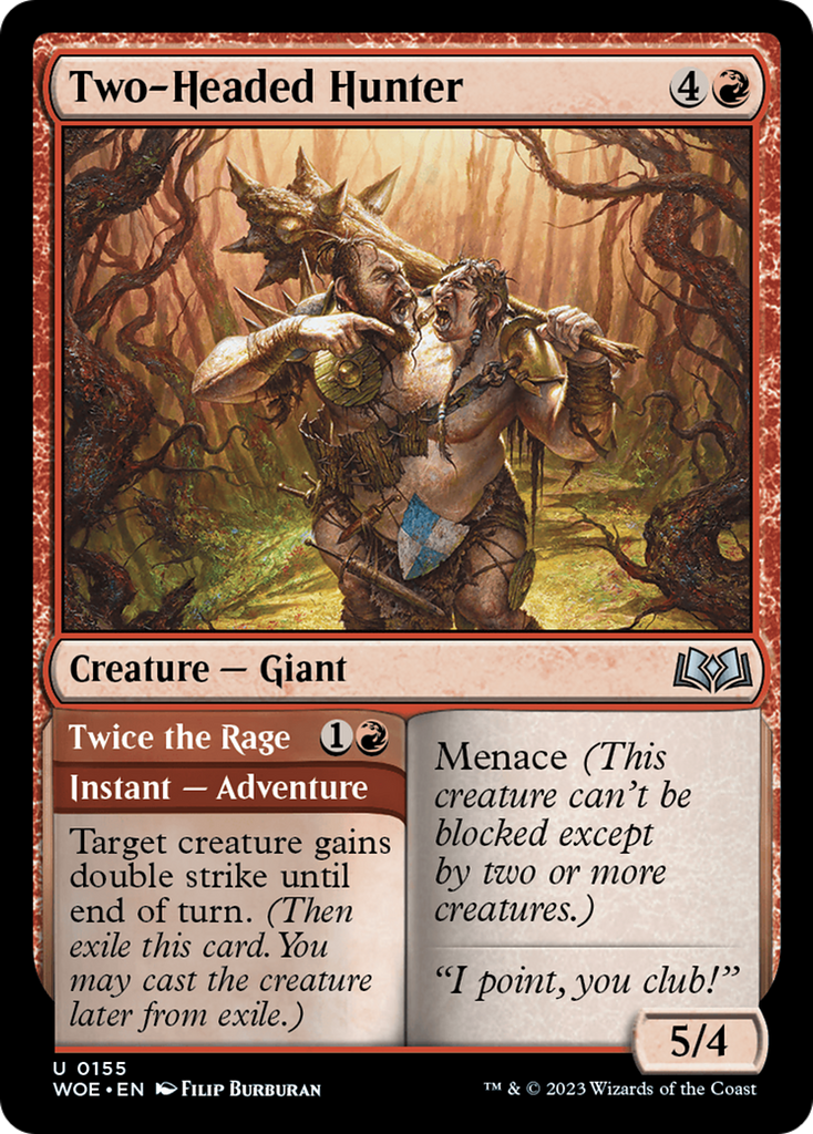 Magic: The Gathering - Two-Headed Hunter // Twice the Rage - Wilds of Eldraine