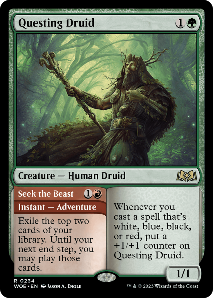 Magic: The Gathering - Questing Druid // Seek the Beast Foil - Wilds of Eldraine