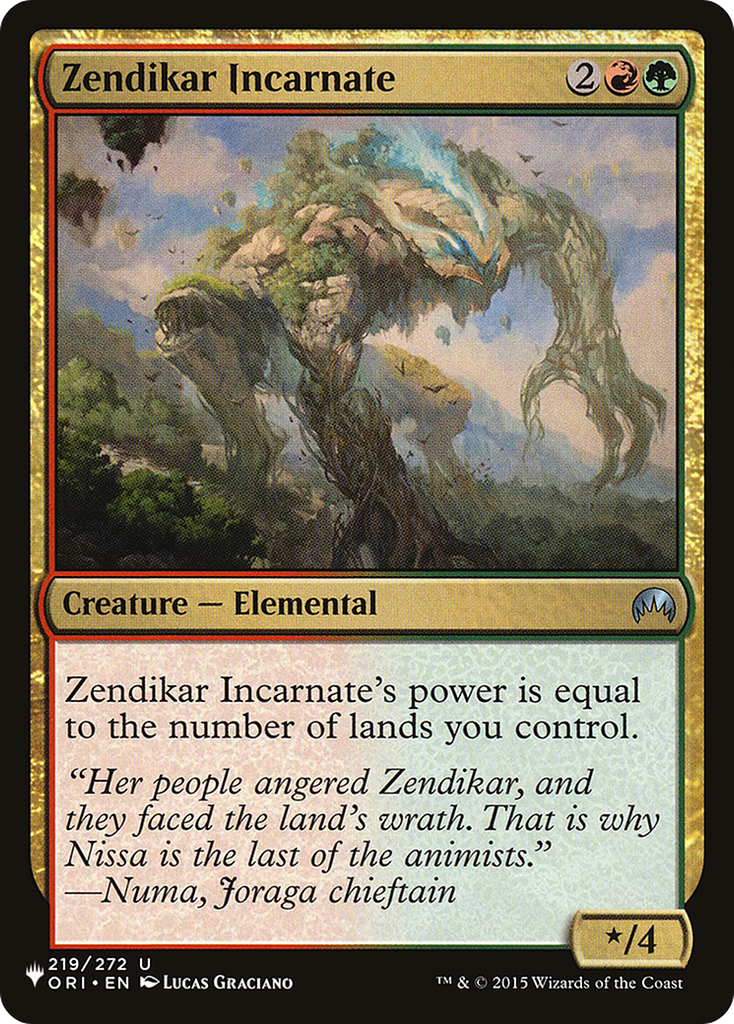 Magic: The Gathering - Zendikar Incarnate - The List