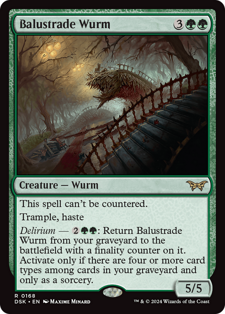 Magic: The Gathering - Balustrade Wurm Foil - Duskmourn: House of Horror