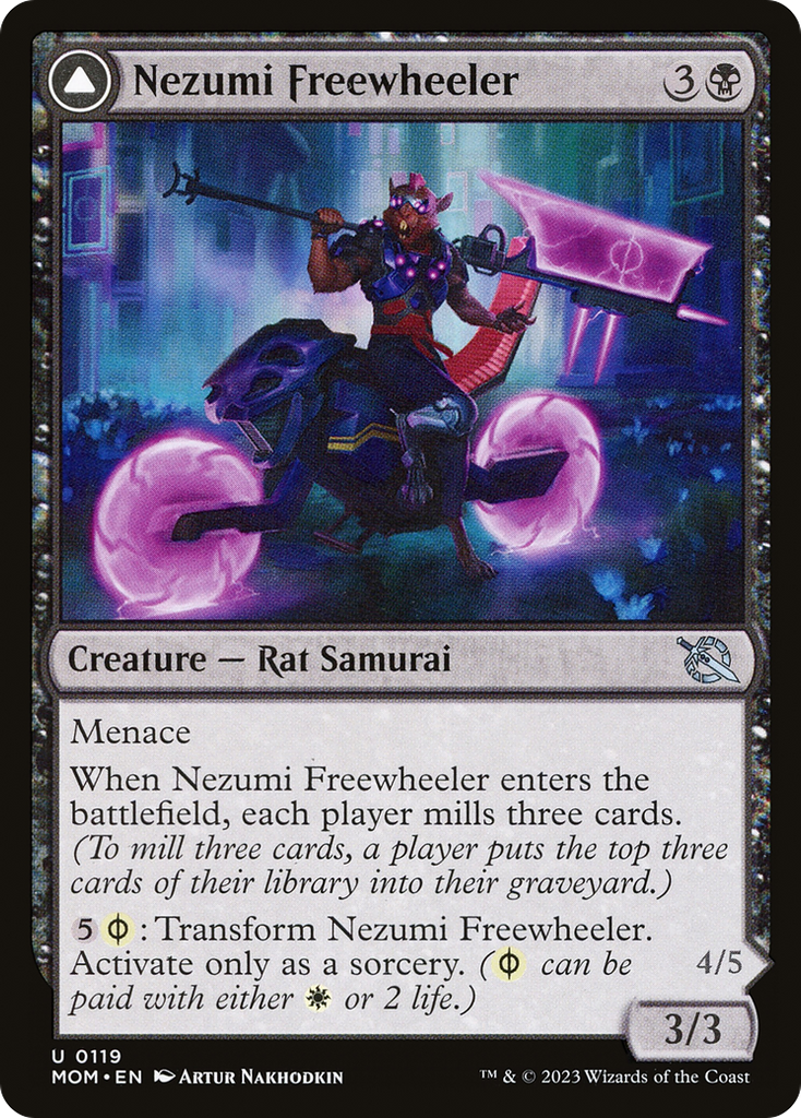 Magic: The Gathering - Nezumi Freewheeler // Hideous Fleshwheeler Foil - March of the Machine