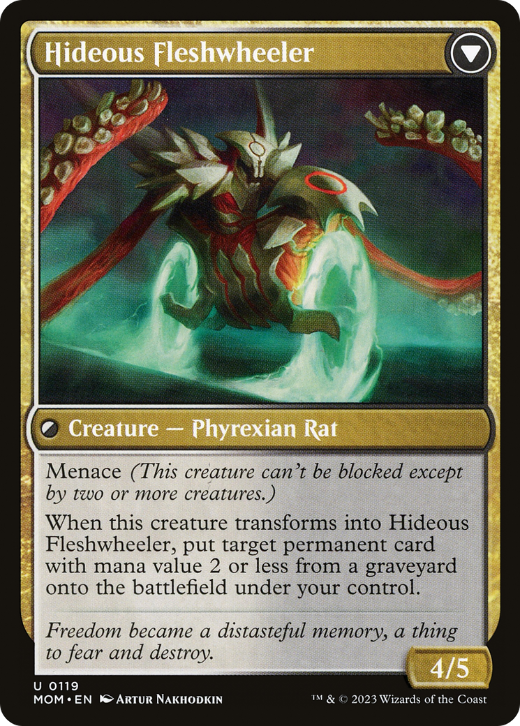 Magic: The Gathering - Nezumi Freewheeler // Hideous Fleshwheeler Foil - March of the Machine