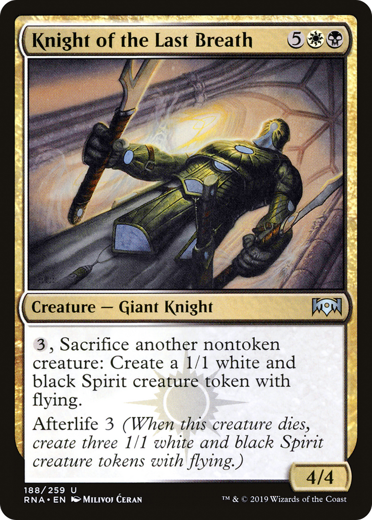 Magic: The Gathering - Knight of the Last Breath Foil - Ravnica Allegiance