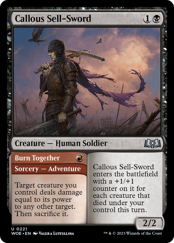 Magic: The Gathering - Callous Sell-Sword // Burn Together - Wilds of Eldraine