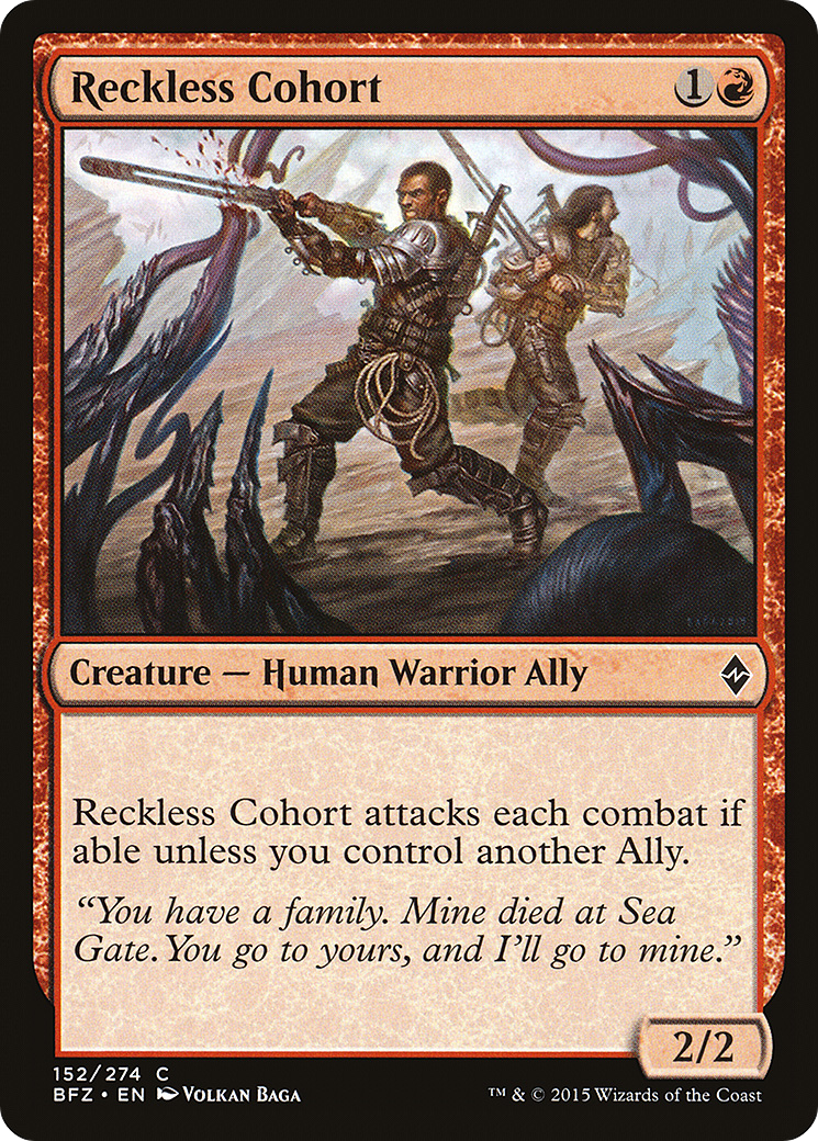 Magic: The Gathering - Reckless Cohort Foil - Battle for Zendikar