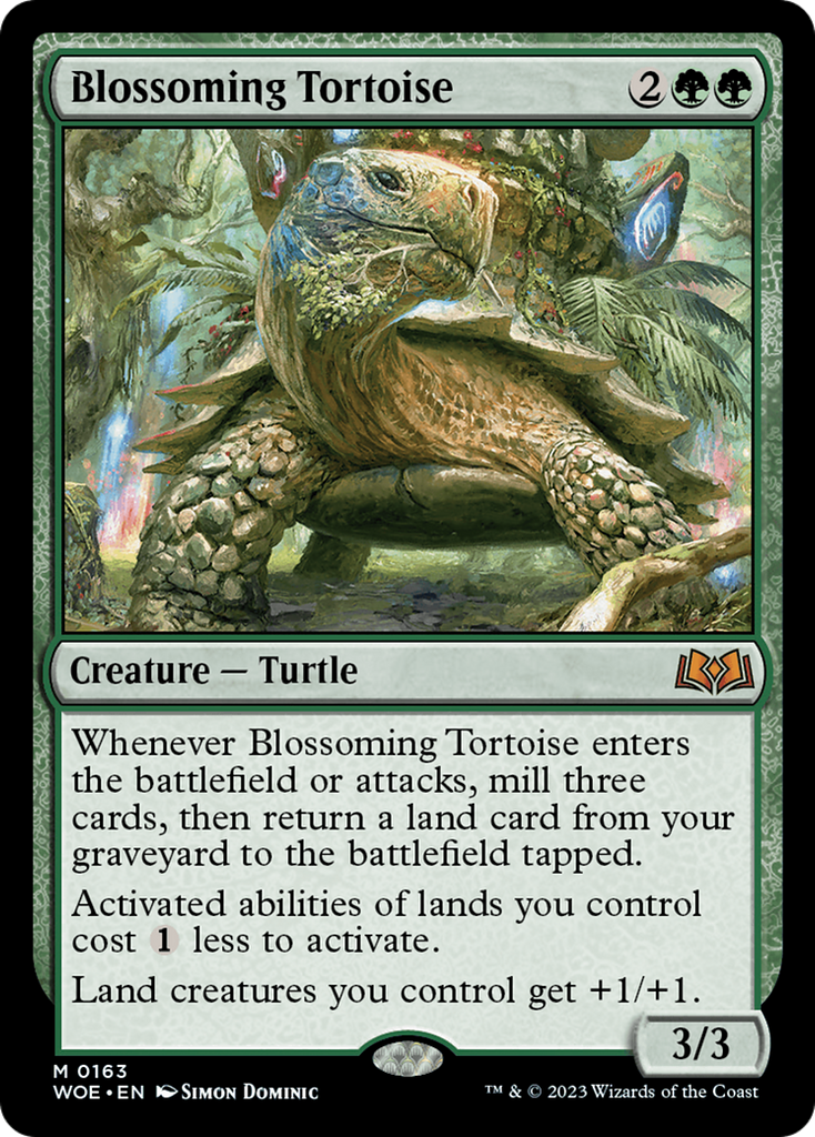 Magic: The Gathering - Blossoming Tortoise Foil - Wilds of Eldraine