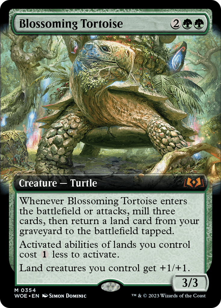 Magic: The Gathering - Blossoming Tortoise Foil - Wilds of Eldraine