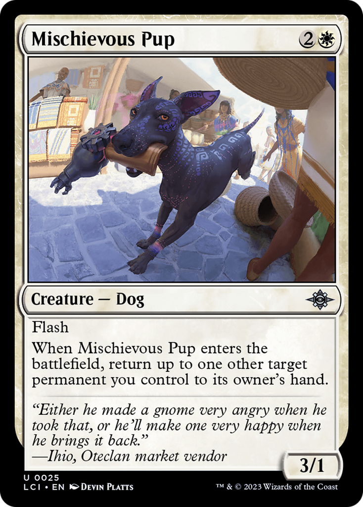 Magic: The Gathering - Mischievous Pup Foil - The Lost Caverns of Ixalan