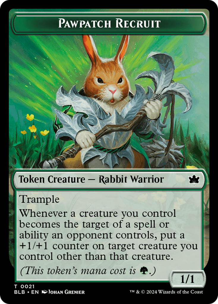 Magic: The Gathering - Pawpatch Recruit Token - Bloomburrow Tokens