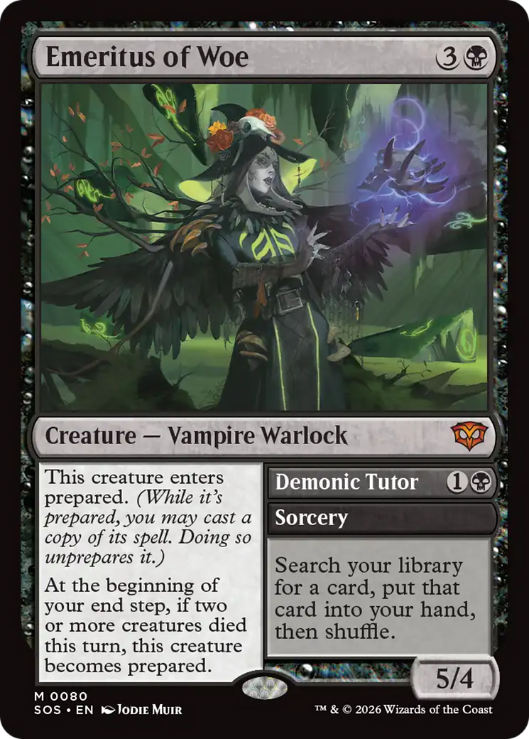Magic: The Gathering - Emeritus of Woe // Demonic Tutor Foil - Secrets of Strixhaven