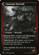 Magic: The Gathering - Fearful Villager // Fearsome Werewolf Foil - Innistrad: Double Feature