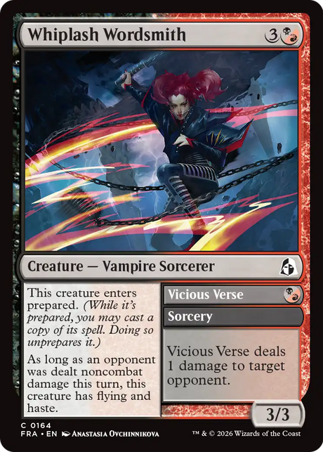 Magic: The Gathering - Whiplash Wordsmith // Vicious Verse - Reality Fracture