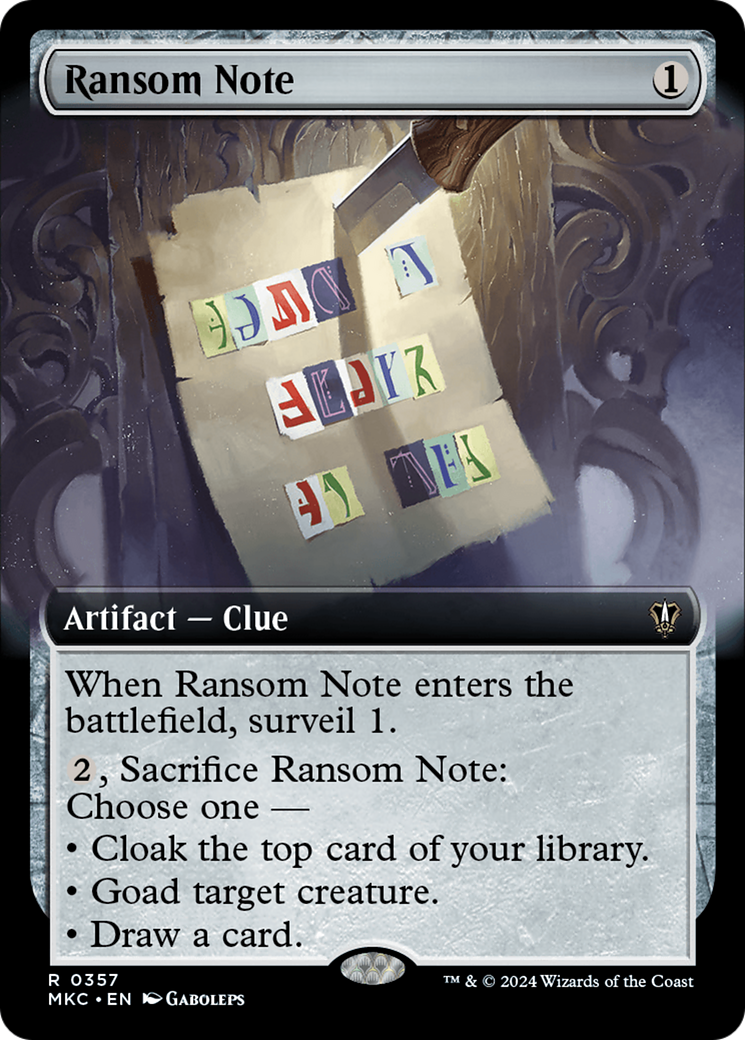 Magic: The Gathering - Ransom Note - Murders at Karlov Manor Commander